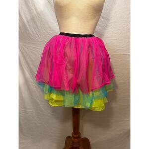 Multicolor Neon Tulle Skirt